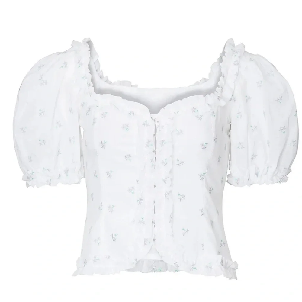 For Love And Lemons White Floral Blouse - Picture 2 of 2